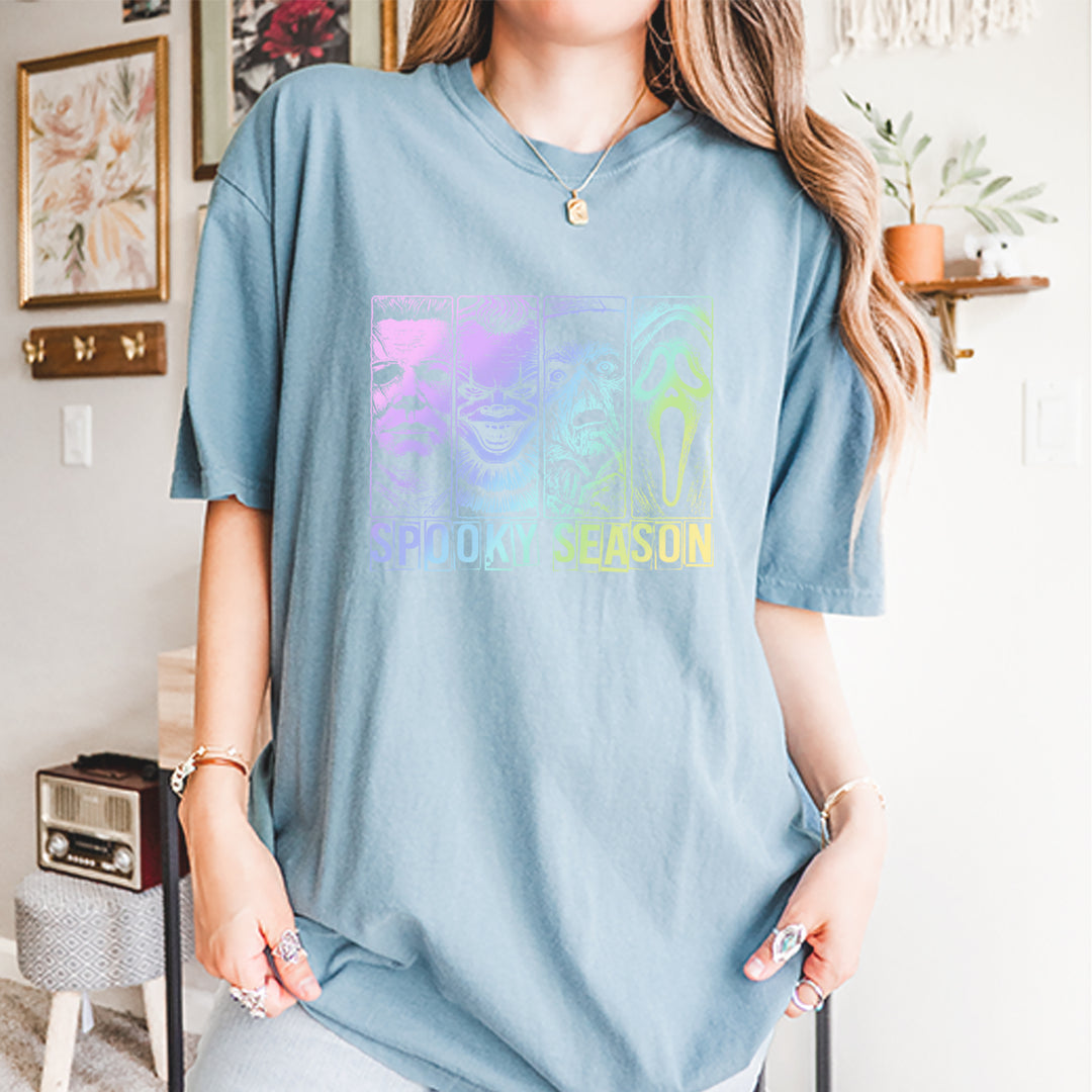 Spooky Season Horror Icons Halloween Vintage Soft Unisex T-shirt 