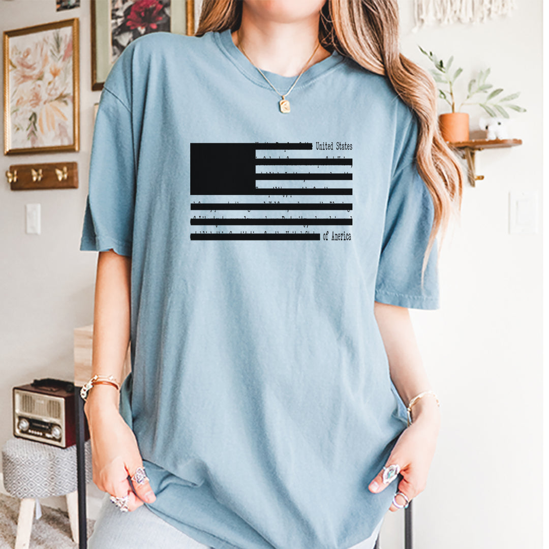Redacted American Flag Vintage Soft Unisex T-shirt 