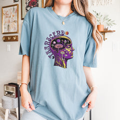 Psychedelic Cosmic Mushroom Head Vintage Soft Unisex T-shirt 