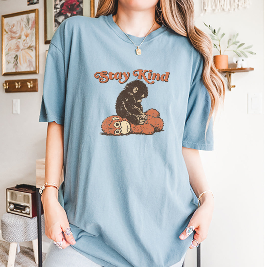Punch Stay Kind Macaque Vintage Soft Unisex T-shirt 