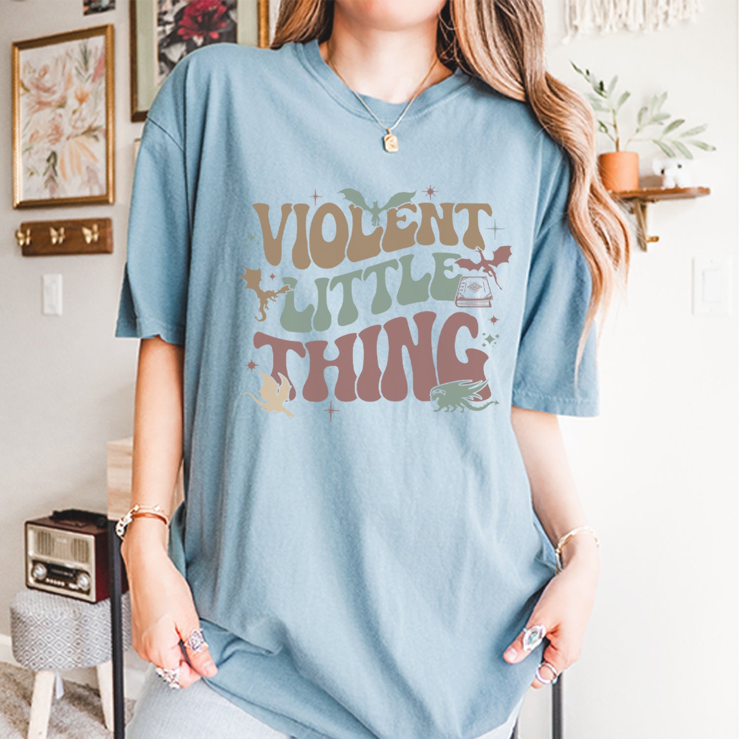 Violent Little Thing Dragon Vintage Soft Unisex T-shirt 