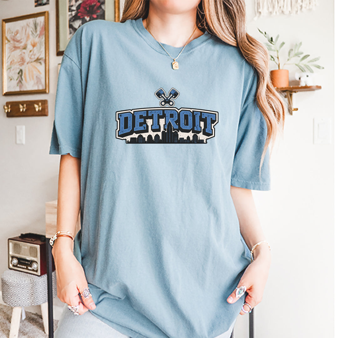 Detroit Motor City Retro Piston Vintage Soft Unisex T-shirt 