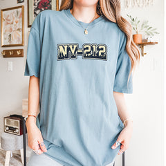 New York City 212 Area Code Skyline  Vintage Soft Unisex T-shirt 
