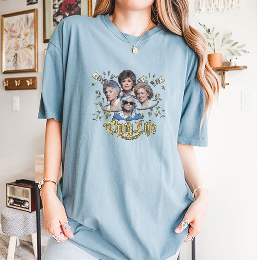 Golden Chain Thug Life Girls Vintage Soft Unisex T-shirt 