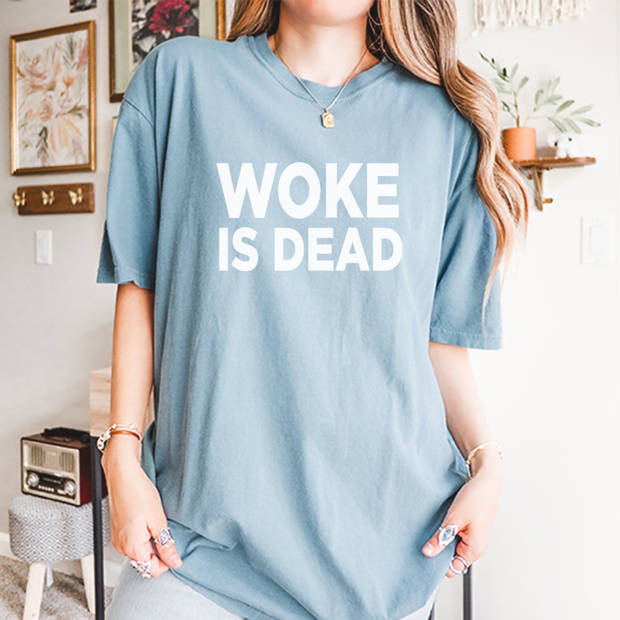 Woke Is Dead Satire Vintage Soft Unisex T-shirt 
