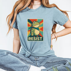 Resist Portland Protest Frog Vintage Soft Unisex T-shirt 