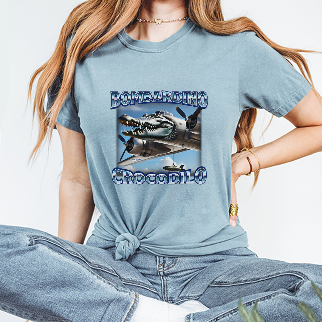 Bombardino Crocodilo Brainrot Vintage Soft Unisex T-shirt 