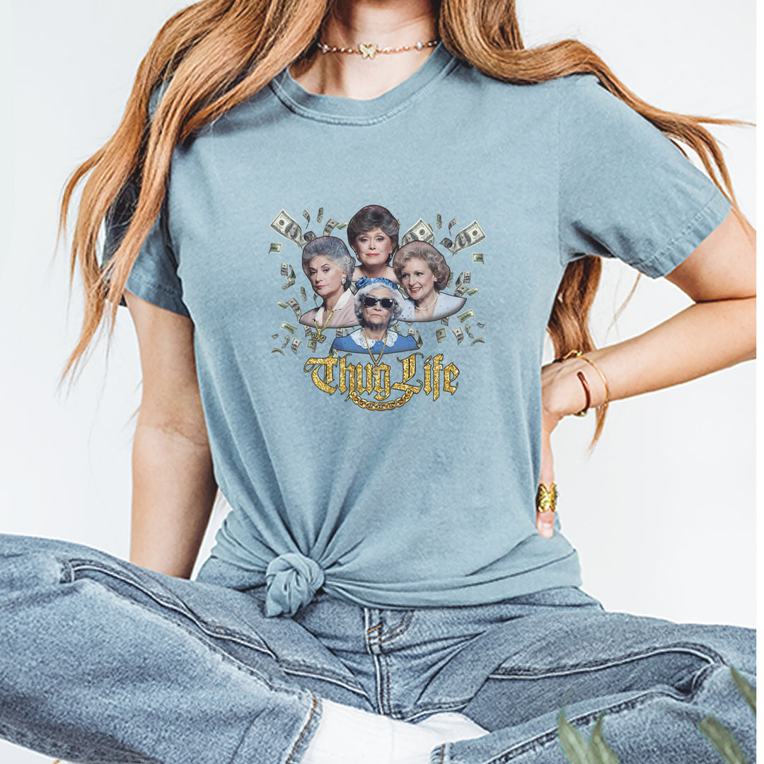 Golden Chain Thug Life Girls Vintage Soft Unisex T-shirt 