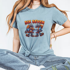 67 Lava Lightning Six Seven Meme Vintage Soft Unisex T-shirt 