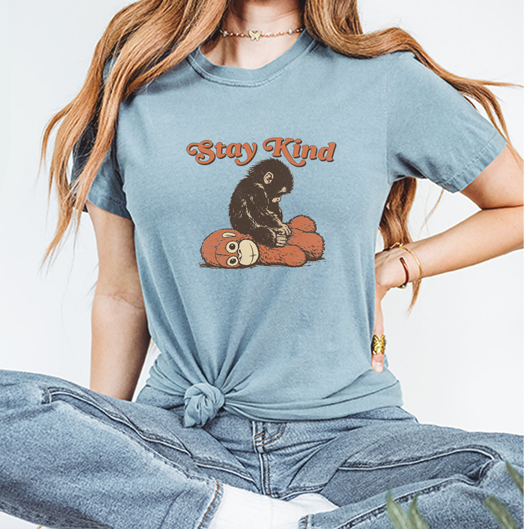 Punch Stay Kind Macaque Vintage Soft Unisex T-shirt 