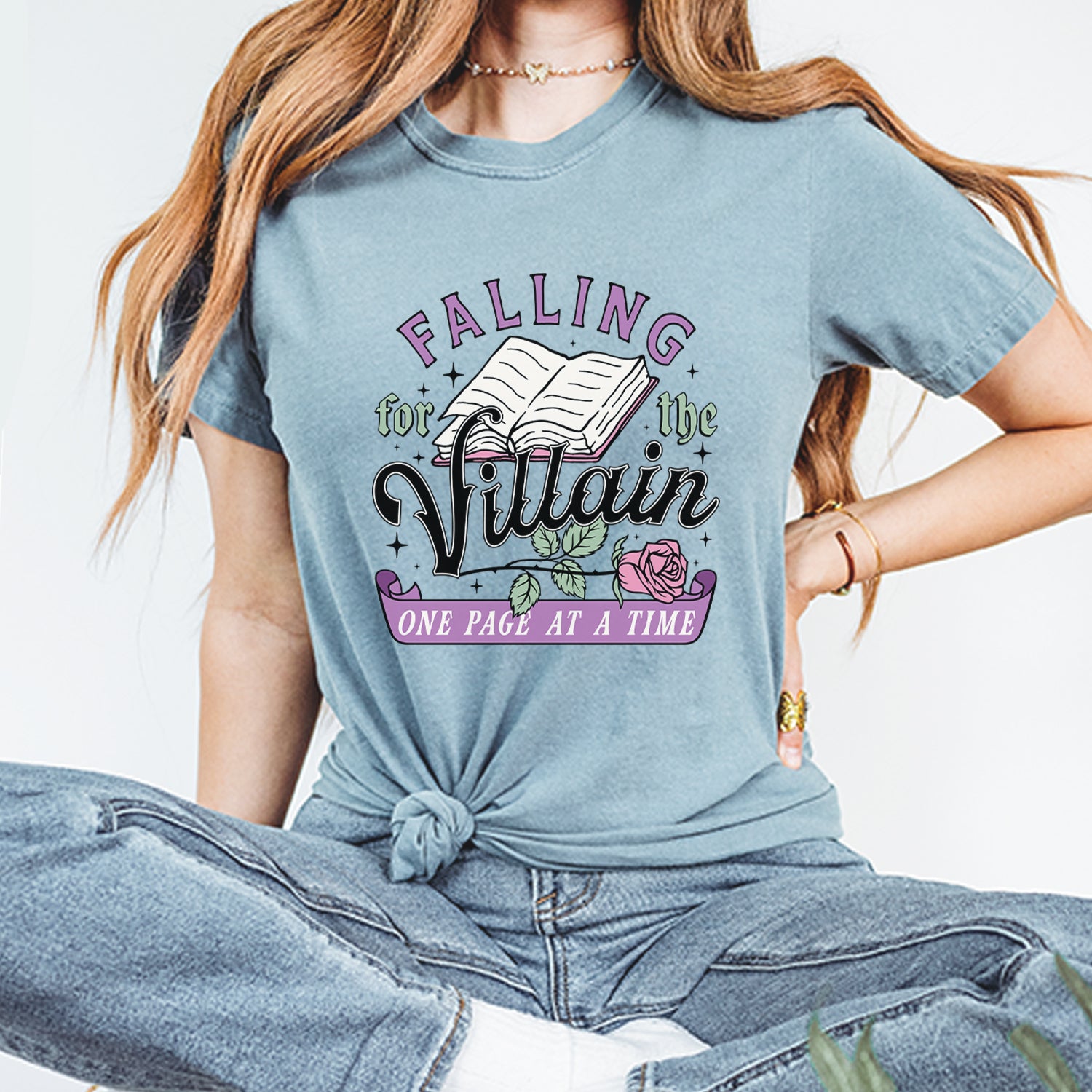 Falling For The Villain One Page At A Time Vintage Soft Unisex T-shirt 