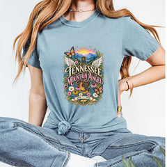 Tennessee Mountain Angel Wings Dolly Vintage Soft Unisex T-shirt 