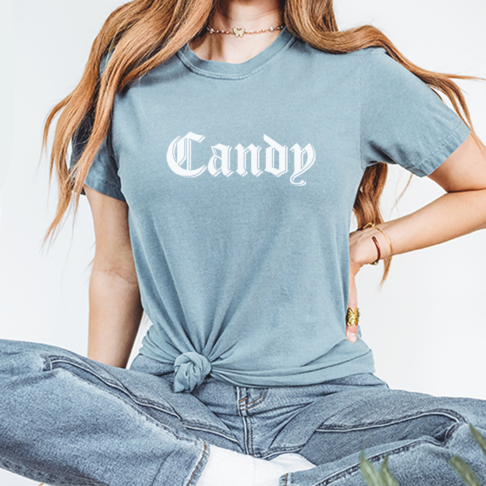 Candy Gothic Lettering Vintage Soft Unisex T-shirt 