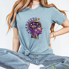 Psychedelic Cosmic Mushroom Head Vintage Soft Unisex T-shirt 