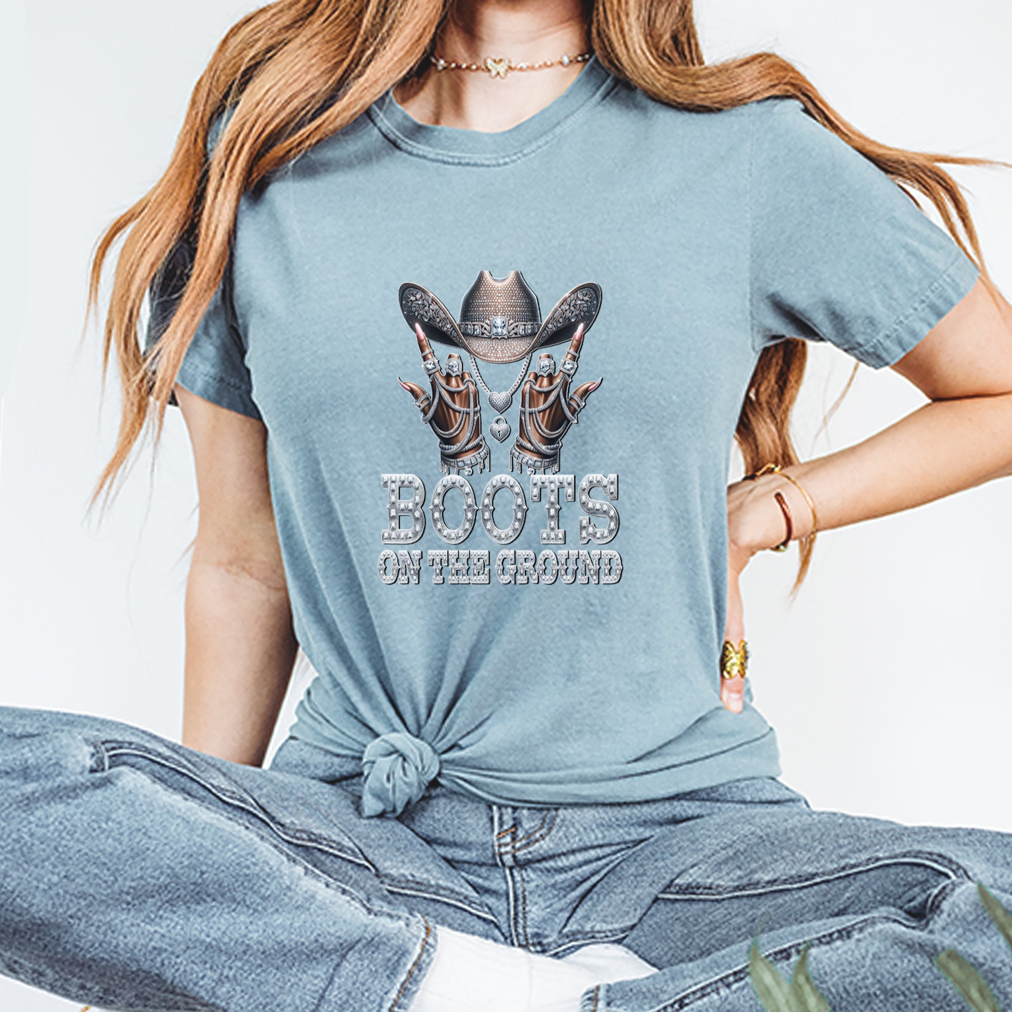 Boots On The Ground Bling Vintage Soft Unisex T-shirt 