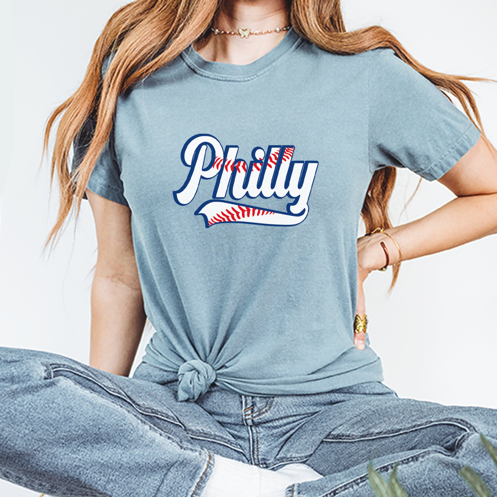 Philly Baseball Stitching Vintage Soft Unisex T-shirt 