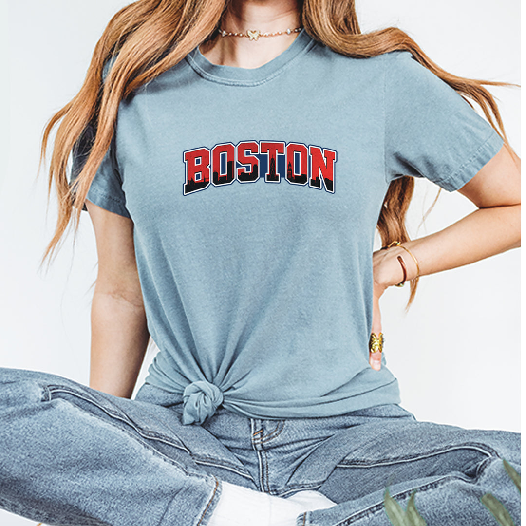 Boston City Pride Skyline Vintage Soft Unisex T-shirt 