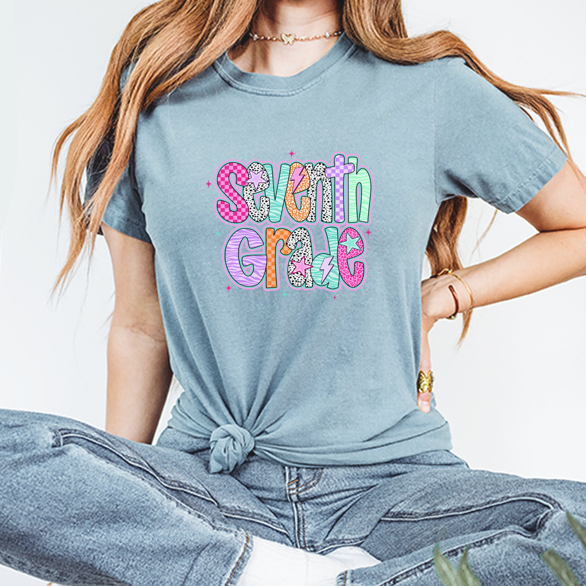 Seventh Grade Swagger Colorful Back to School Vintage Soft Unisex T-shirt 