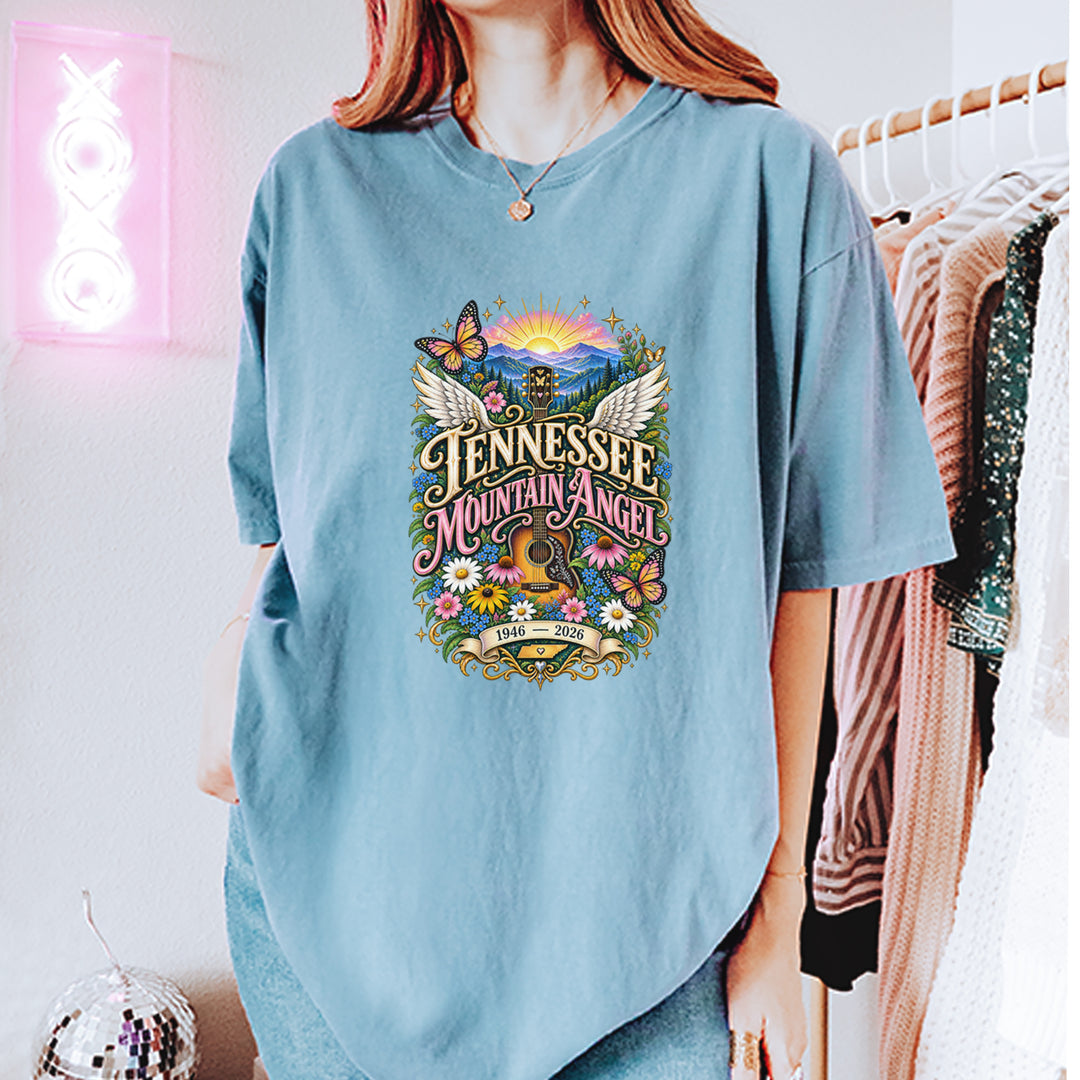 Tennessee Mountain Angel Wings Dolly Vintage Soft Unisex T-shirt 