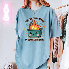 This Little Light of Mine Dumpster Fire Smile Face Vintage Soft Unisex T-shirt 