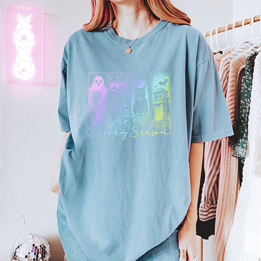 Spooky Season Cute Pastel Halloween Design Vintage Soft Unisex T-shirt 
