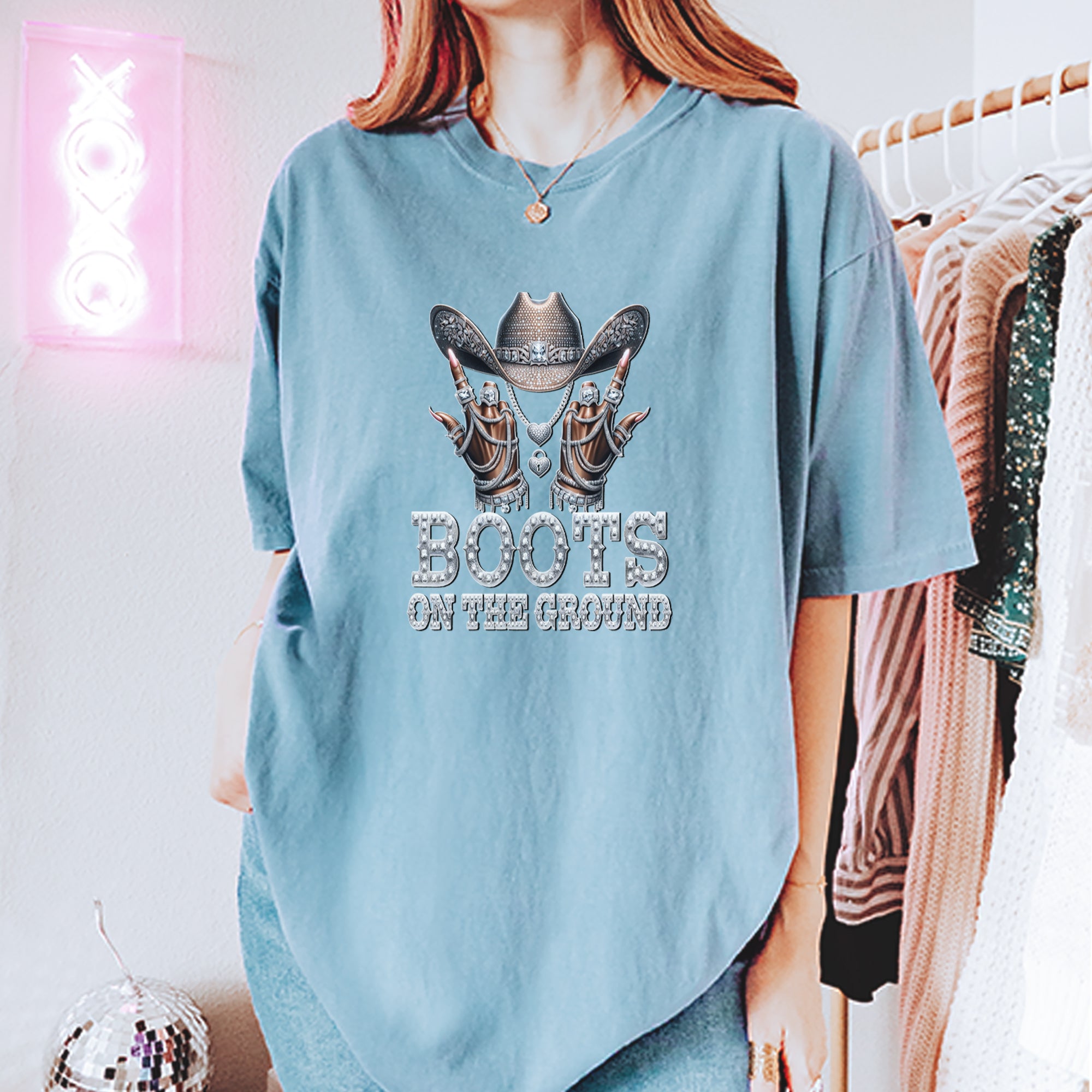Boots On The Ground Bling Vintage Soft Unisex T-shirt 