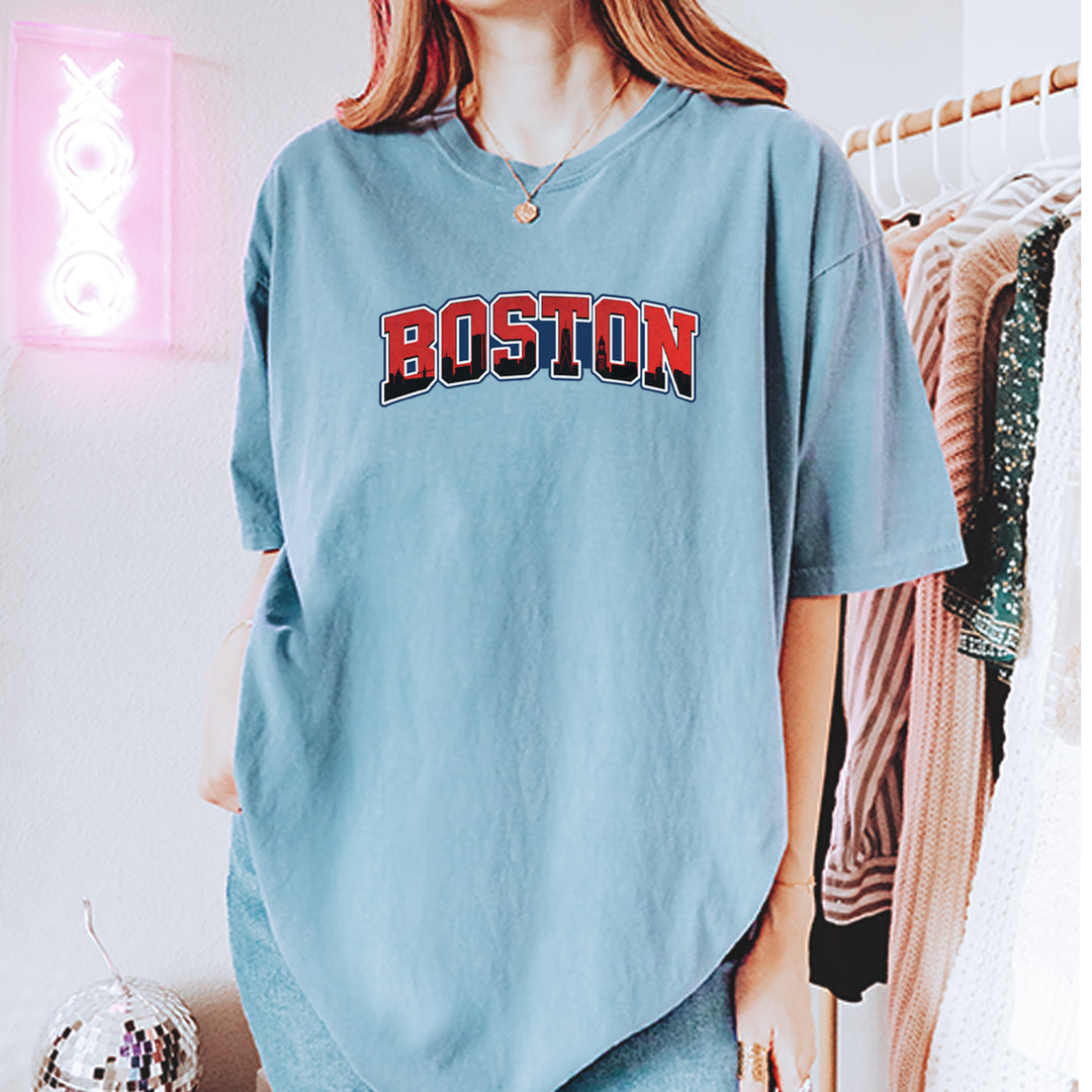Boston City Pride Skyline Vintage Soft Unisex T-shirt 