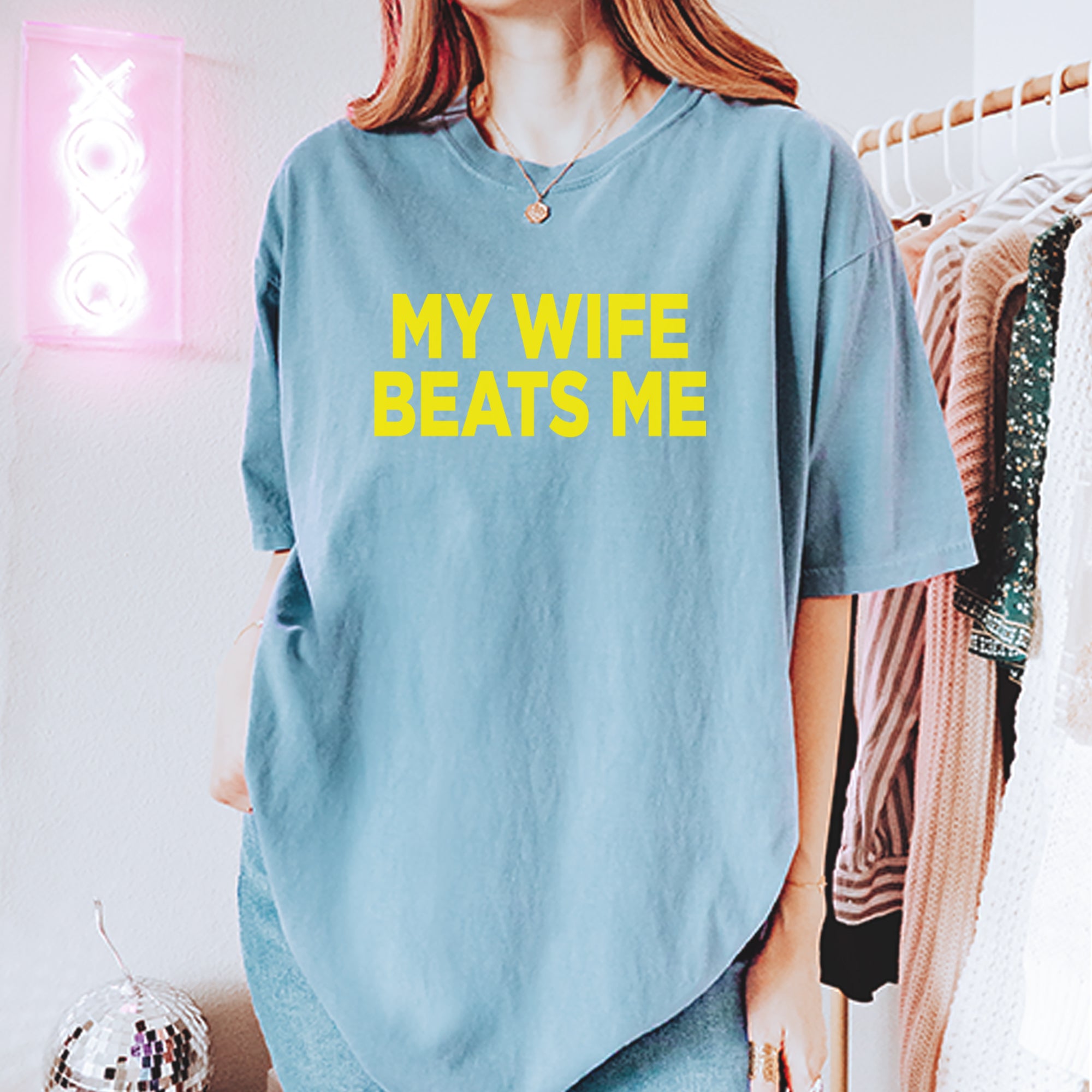 My Wife Beats Me Funny Vintage Soft Unisex T-shirt 