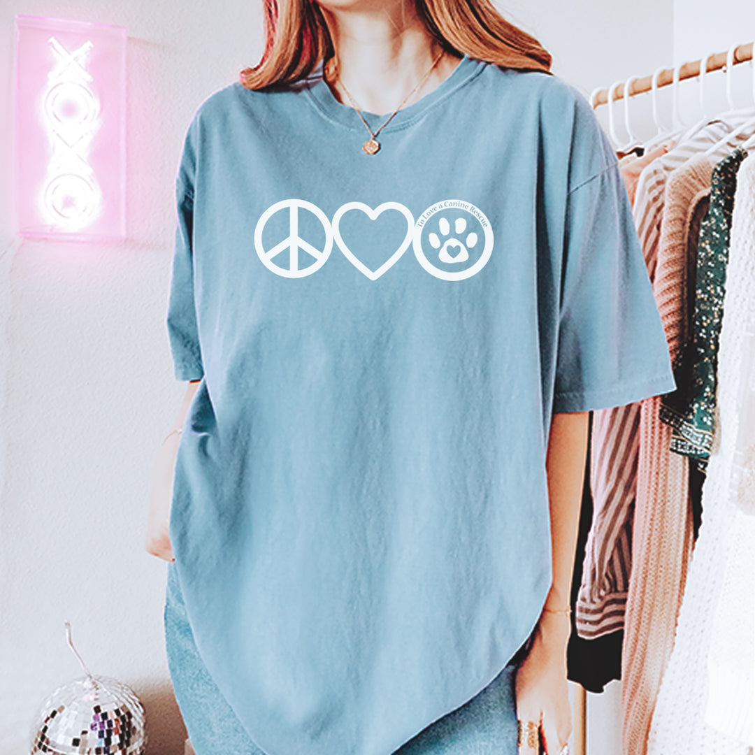 Peace, Love and TLC Dog Rescue Vintage Soft Unisex T-shirt 