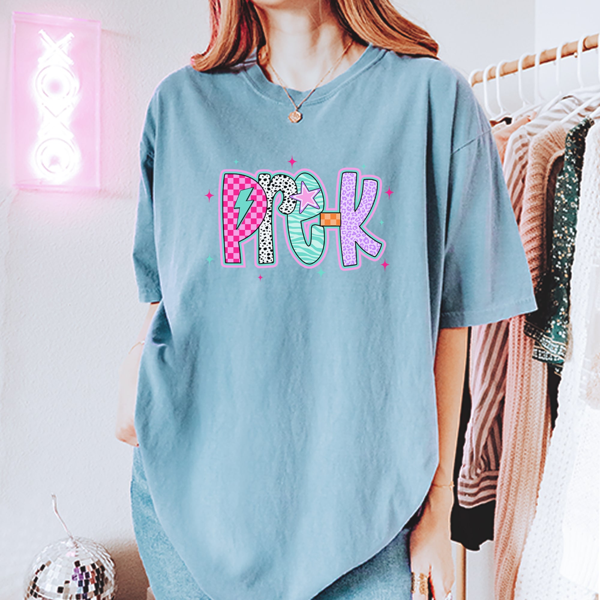 Pre-K Party Time Colorful Back to School Vintage Soft Unisex T-shirt 