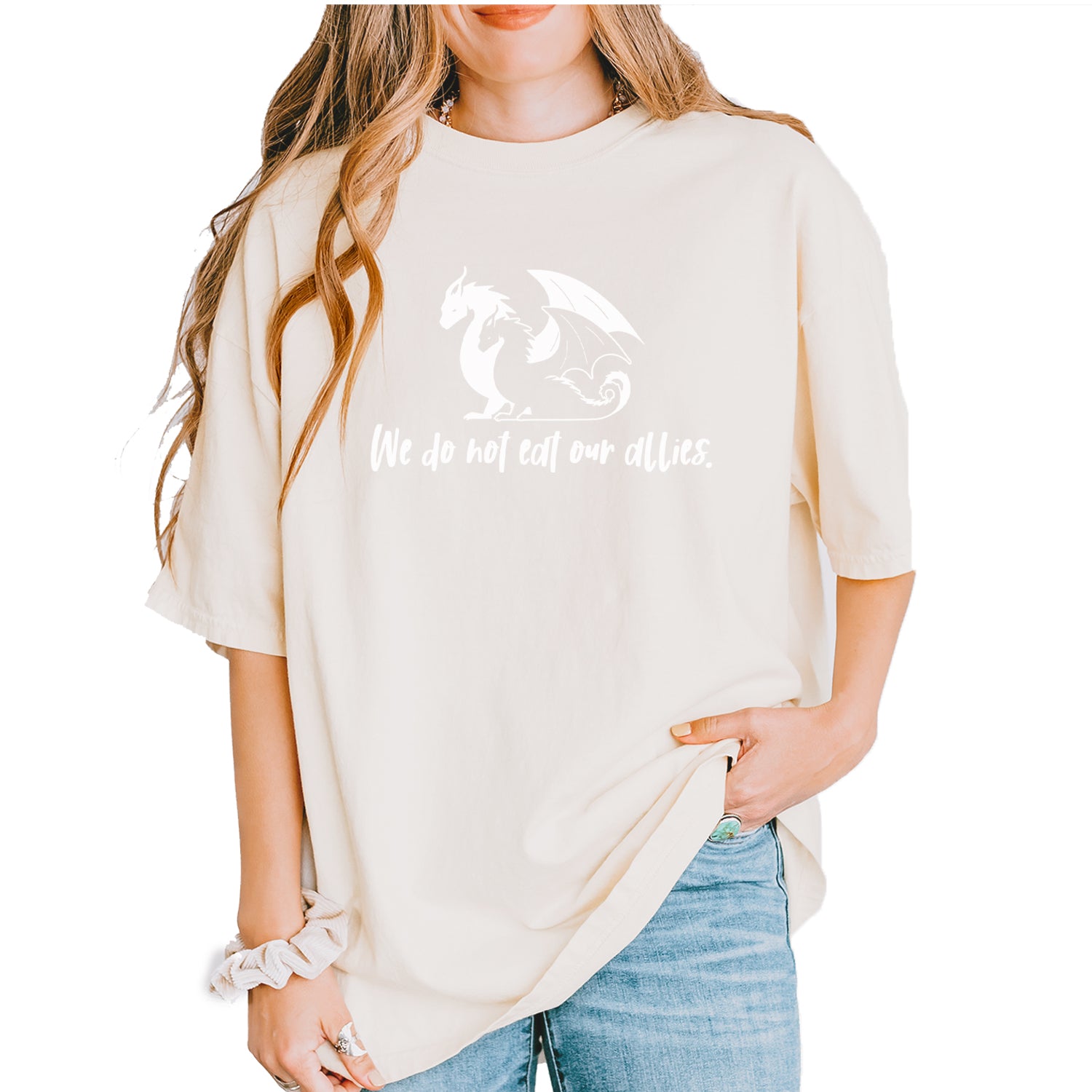 We Do Not Eat Our Allies Fourth Wing Basgiath Vintage Soft Unisex T-shirt Ivory