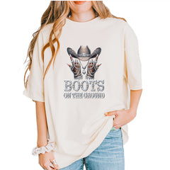 Boots On The Ground Bling Vintage Soft Unisex T-shirt Ivory