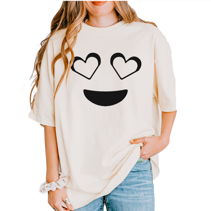 Emoticon Heart Eyes Smile Face Vintage Soft Unisex T-shirt