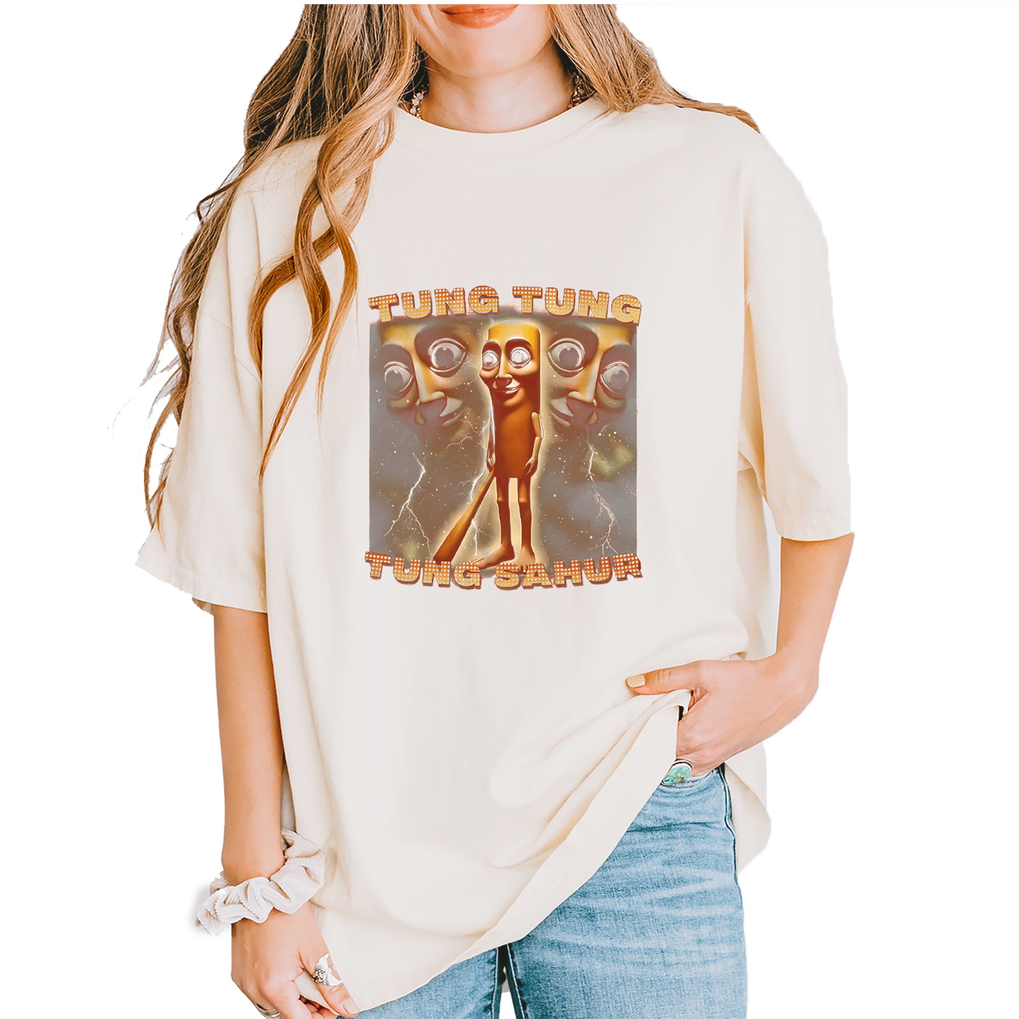 Tung Tung Tung Sahur Enforcer Vintage Soft Unisex T-shirt Ivory