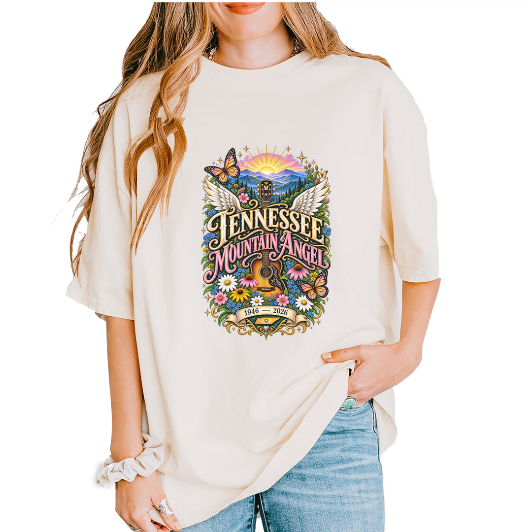 Tennessee Mountain Angel Wings Dolly Vintage Soft Unisex T-shirt Ivory