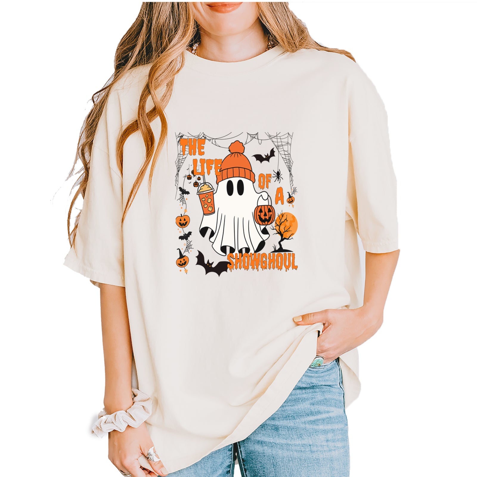Life of a Showghoul Halloween Showgirl Vibes Vintage Soft Unisex T-shirt Ivory
