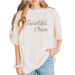 Beautiful Chaos Glitter Music Festival Vintage Soft Unisex T-shirt Ivory