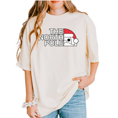 The North Pole Santa Face Vintage Soft Unisex T-shirt Ivory