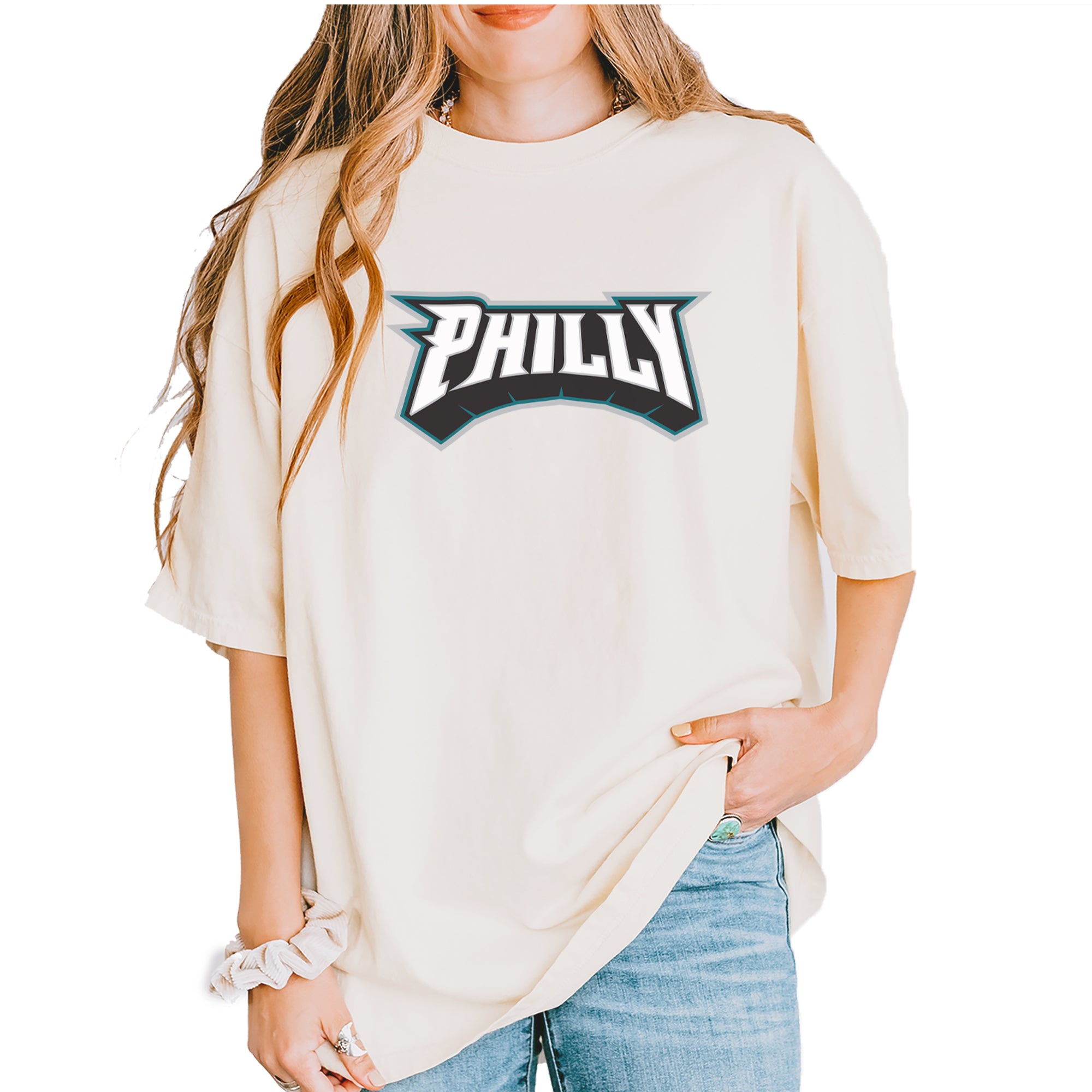 Philly Bold Block Throwback Vintage Soft Unisex T-shirt Ivory