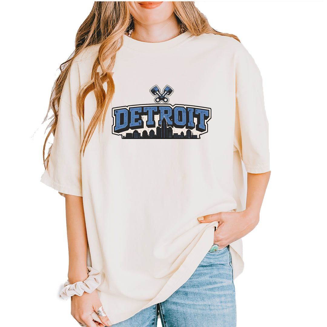 Detroit Motor City Retro Piston Vintage Soft Unisex T-shirt Ivory