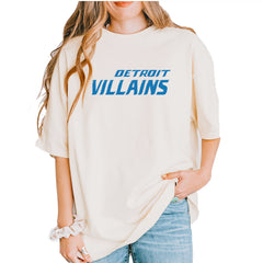 Detroit Villains Grit Football Vintage Soft Unisex T-shirt Ivory