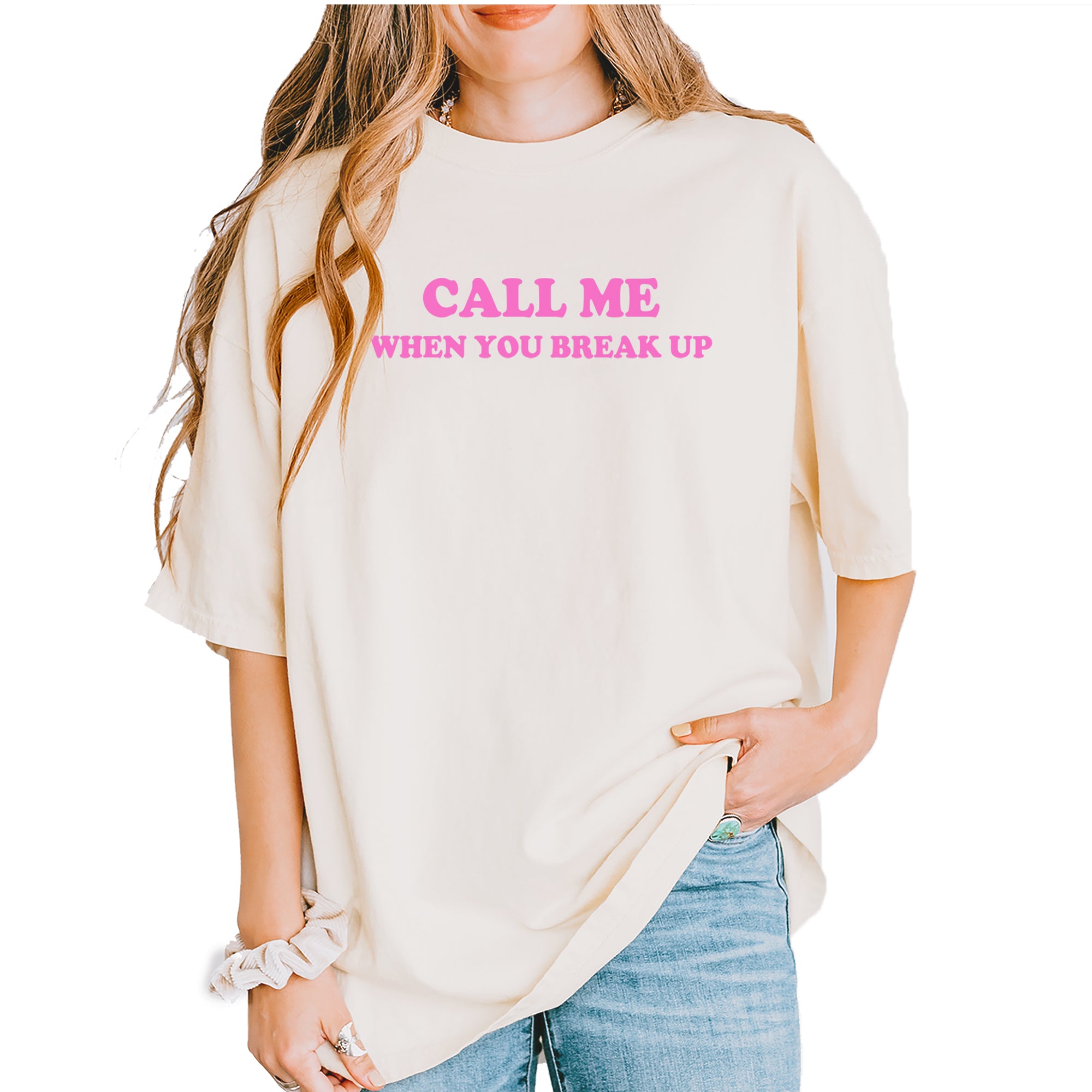Call ME When You Break Up Vintage Soft Unisex T-shirt Ivory