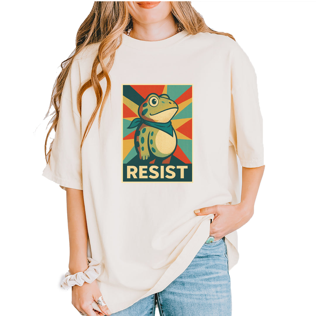 Resist Portland Protest Frog Vintage Soft Unisex T-shirt Ivory