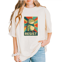 Resist Portland Protest Frog Vintage Soft Unisex T-shirt Ivory