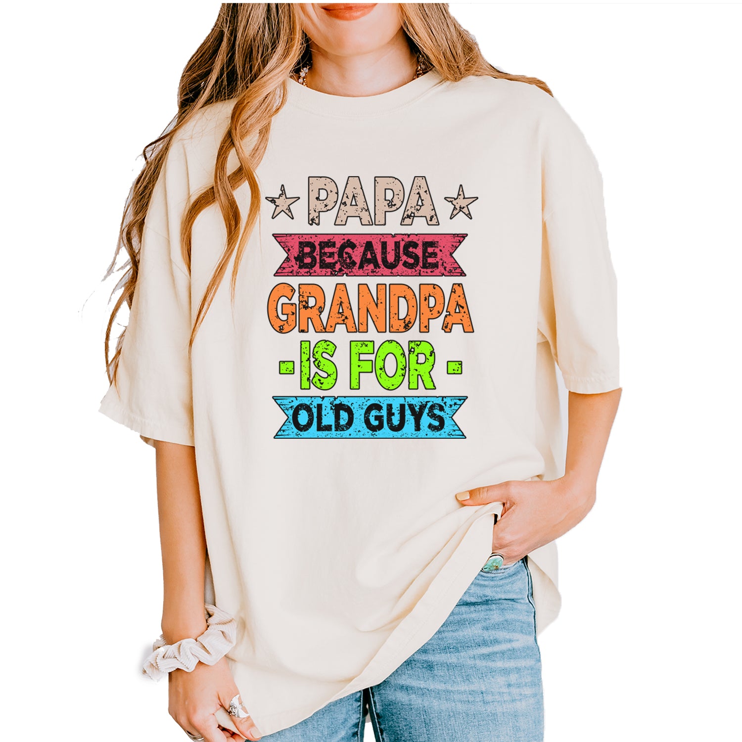 Papa Because Grandpa Is For Old Guys Vintage Soft Unisex T-shirt Ivory