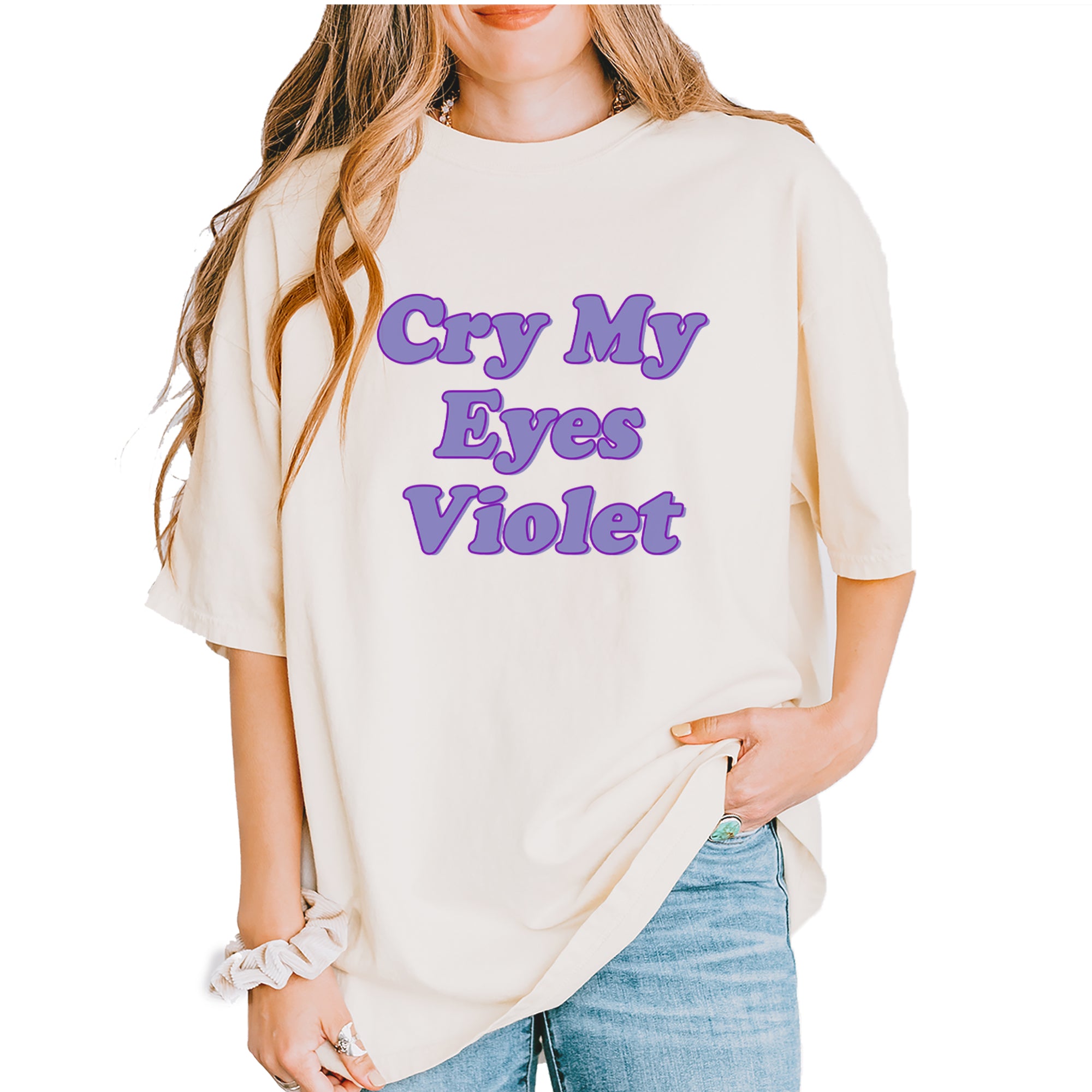 Cry My Eyes Violet Drama Queen Vintage Soft Unisex T-shirt Ivory
