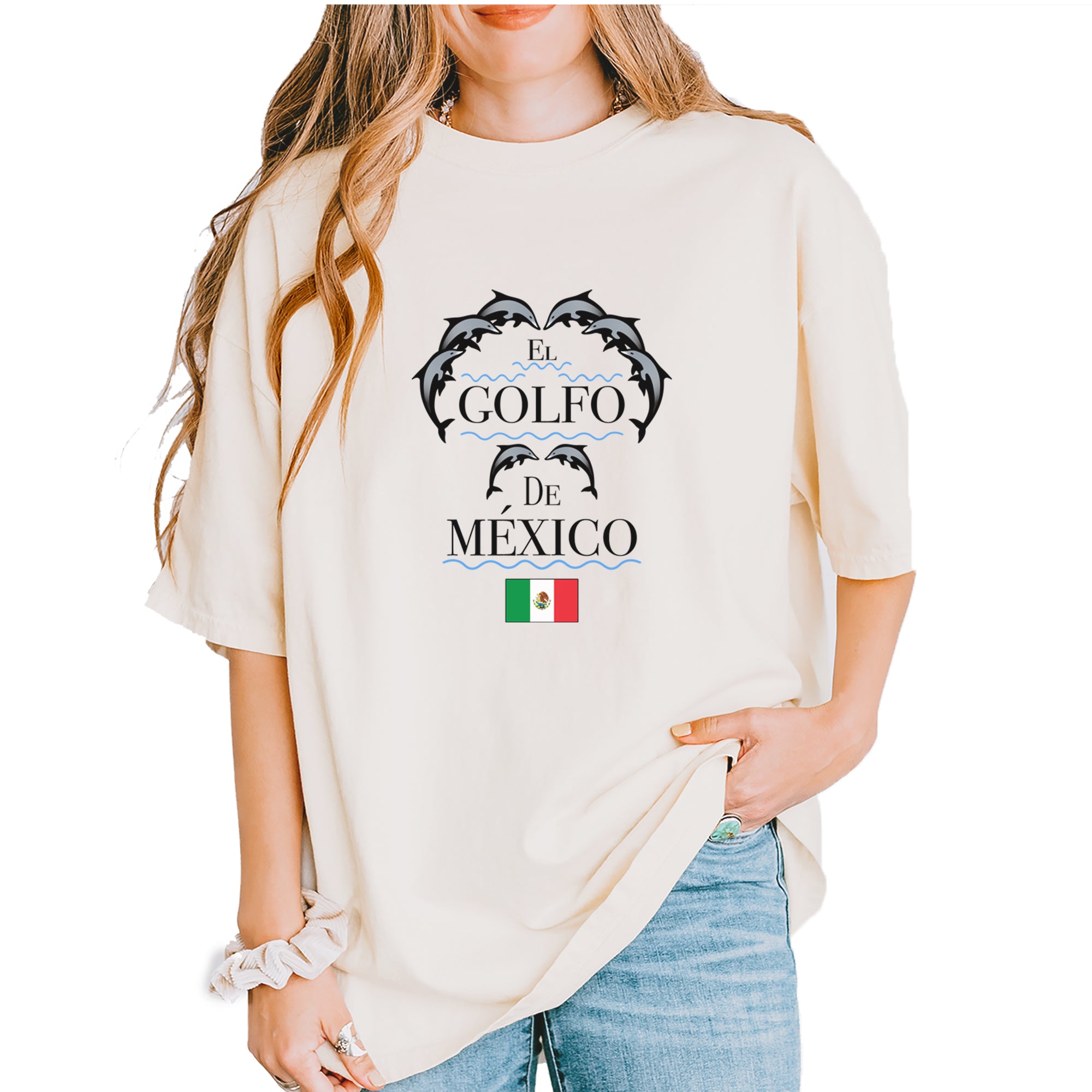 El Golfo De Mexico Dancing Dolphins Vintage Soft Unisex T-shirt Ivory
