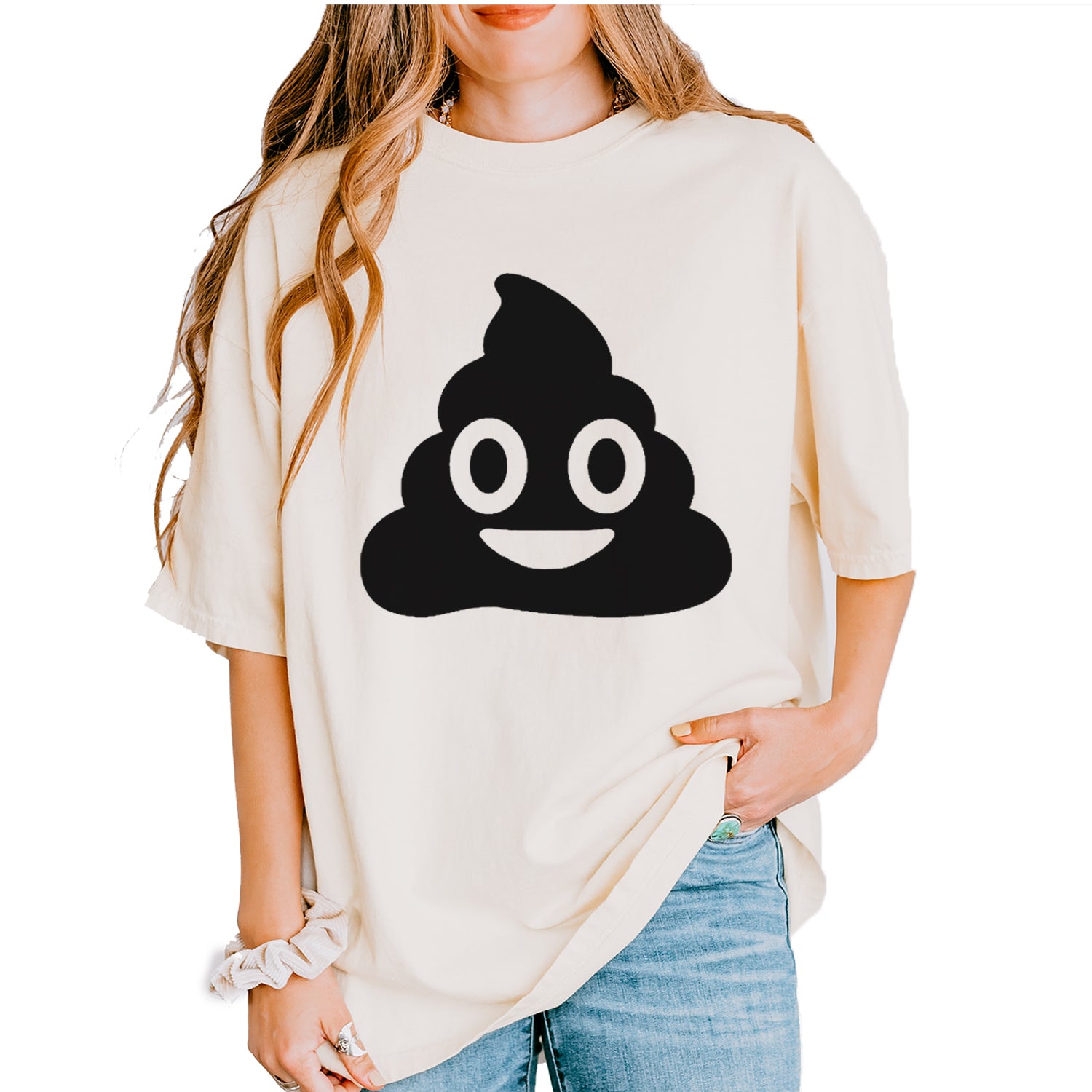 Emoticon Poop Face Smile Face Vintage Soft Unisex T-shirt