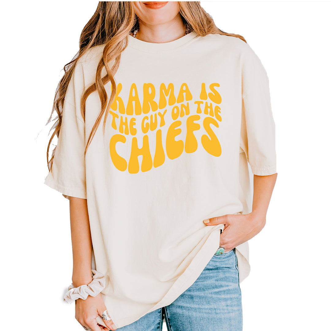 Karma Is The Guy On The Chiefs Boyfriend Vintage Soft Unisex T-shirt Ivory