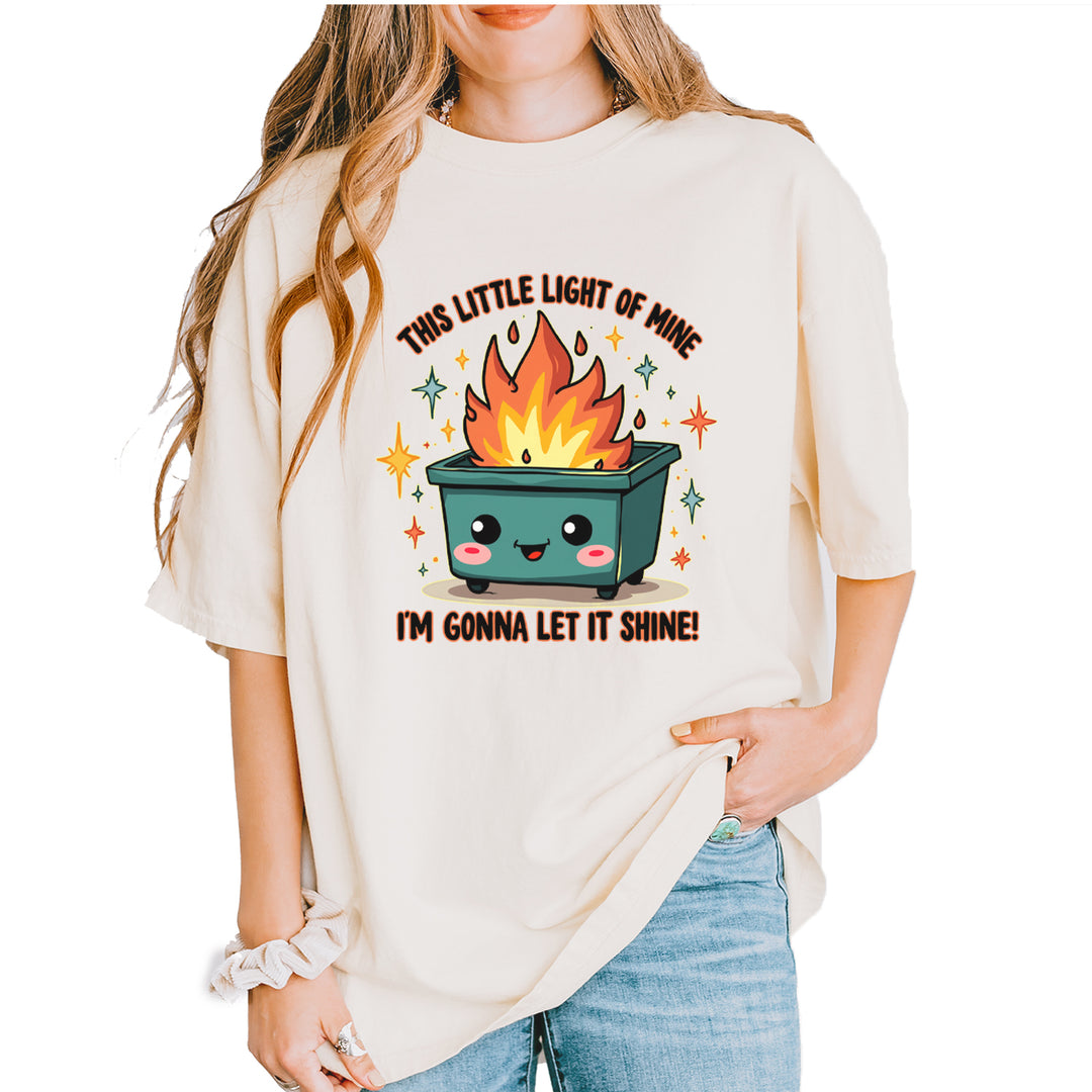 This Little Light of Mine Dumpster Fire Smile Face Vintage Soft Unisex T-shirt Ivory